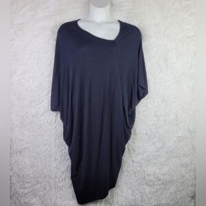 Kedem Sasson OS Black Kaftan Assymetric Dress Minimalist Drape